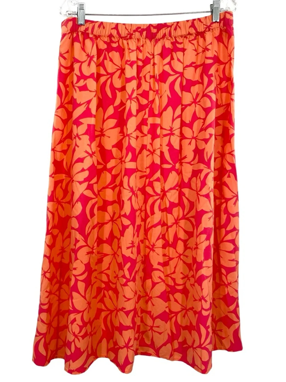 J. Crew Tropical Floral Faux Wrap Midi Skirt Size Large